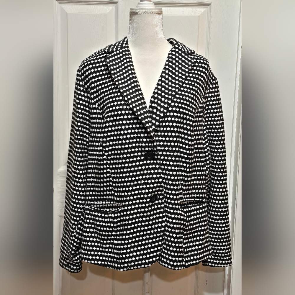 Torrid Black & White Polka Dot Blazer